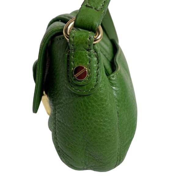 Michael Kors Crossbody Bag, Small, Green w/ Gold Buckle & Hardware, Adjustable - Picture 4 of 16